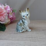 Vintage porcelain sitting cat figurine taiwan collection