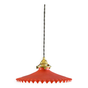 Suspension en verre ancien - rouge