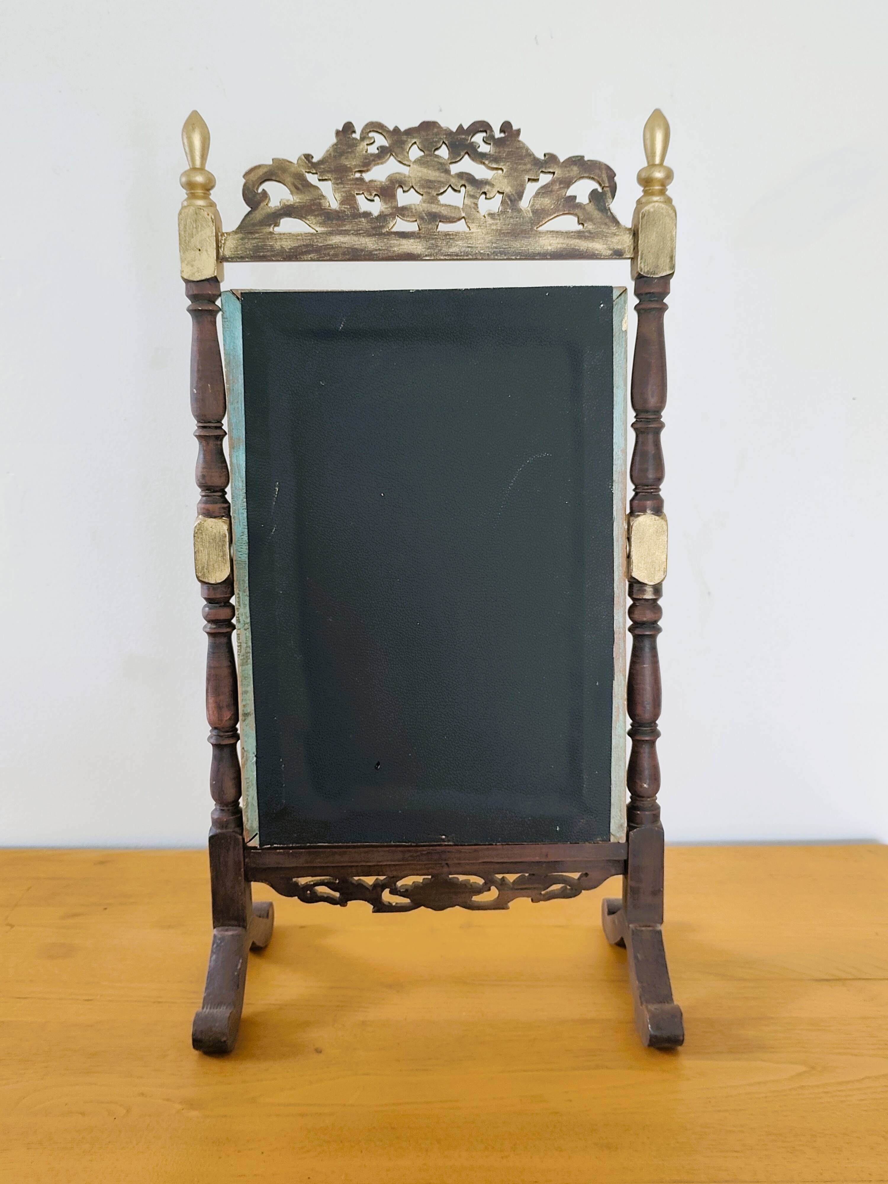 Antique wooden cheval mirror