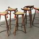 Tabourets Brutalistes vintage de Marbella attribués à Sergio Rodrigues, années 1970, ensemble de 6.