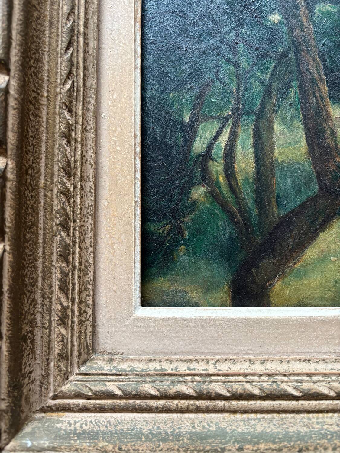 Oil painting, woods, signed Bertin 1932, framed
