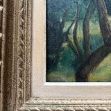 Oil painting, woods, signed Bertin 1932, framed