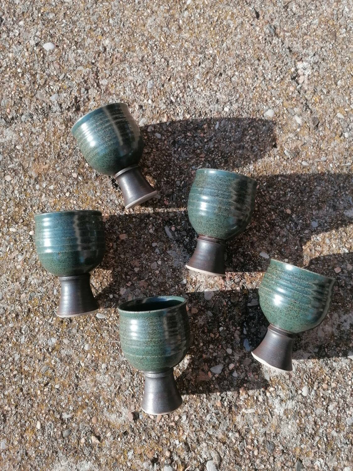 Original signed stoneware tumbler cups.