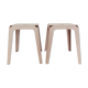 Set de 2 tabourets vintages acier laqué rose pâle