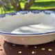 Round hollow dish, ironstone Sarreguemines Capri 30 cm, blue decoration.