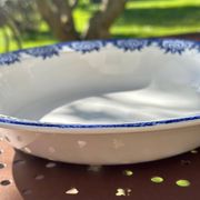 Plat creux rond terre de fer Sarreguemines Capri 30 cm, décor bleu