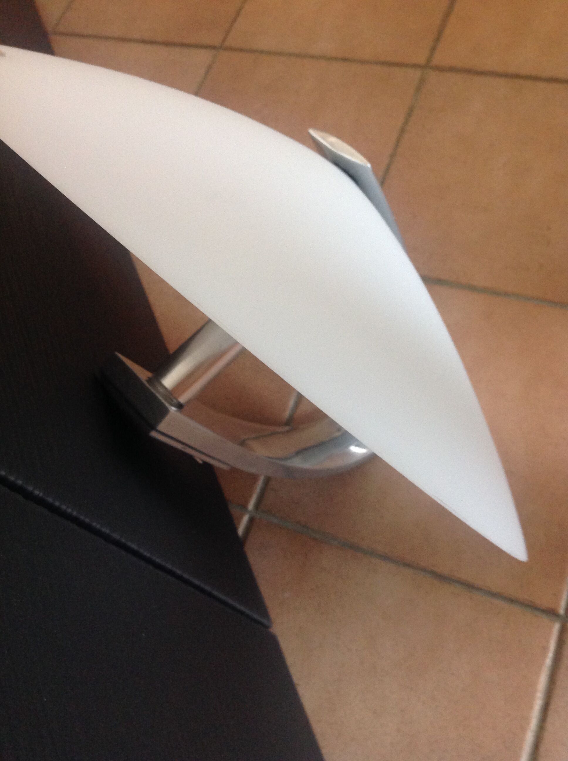 Circular frosted glass wall lamp and aluminum headband by Vetri Murano, vintage 70s-80s