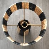 Natural and black raffia lamp 2