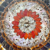 Vintage mosaic frame with butterfly wings