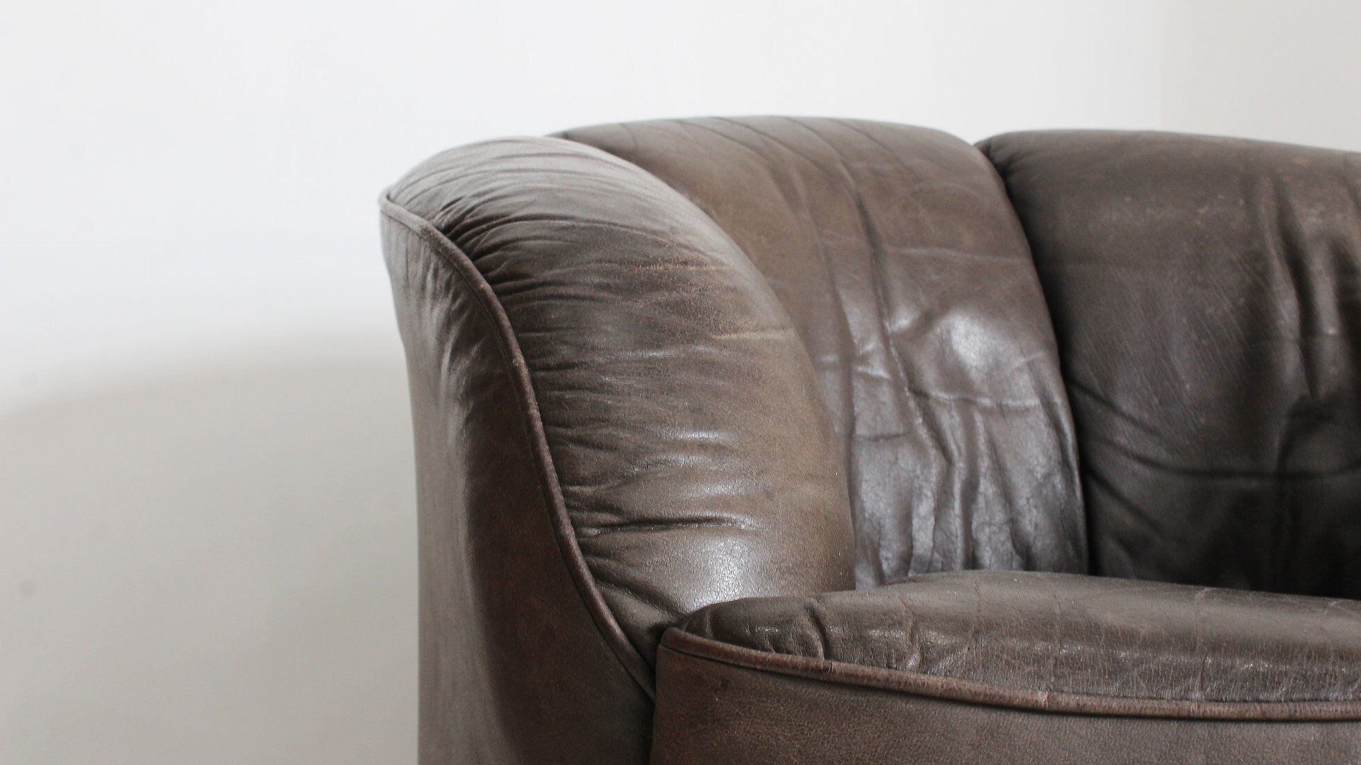 Vintage modular leather sofa and armchair Walter Knoll Piccolino 1960s