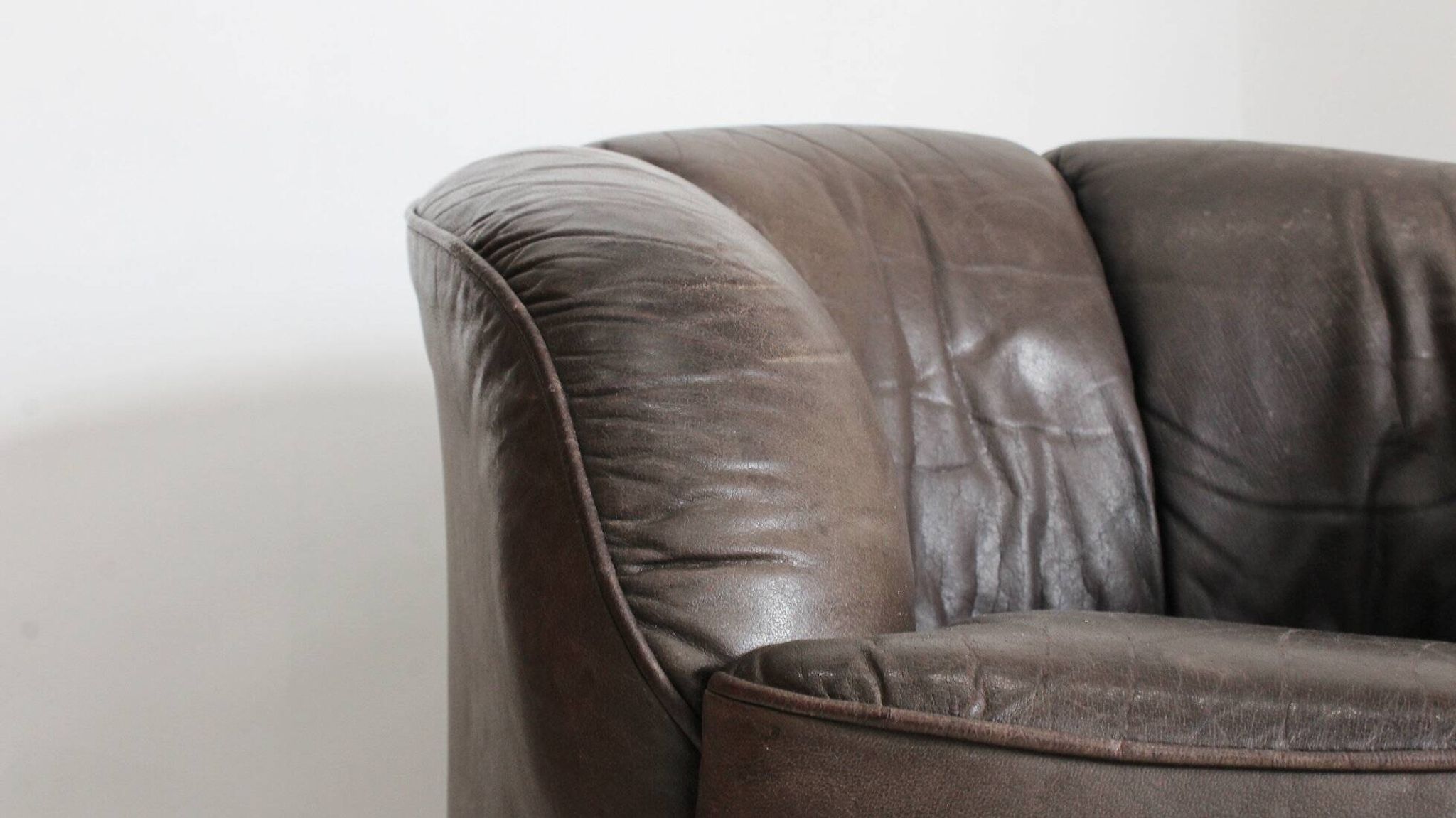 Vintage modular leather sofa and armchair Walter Knoll Piccolino 1960s
