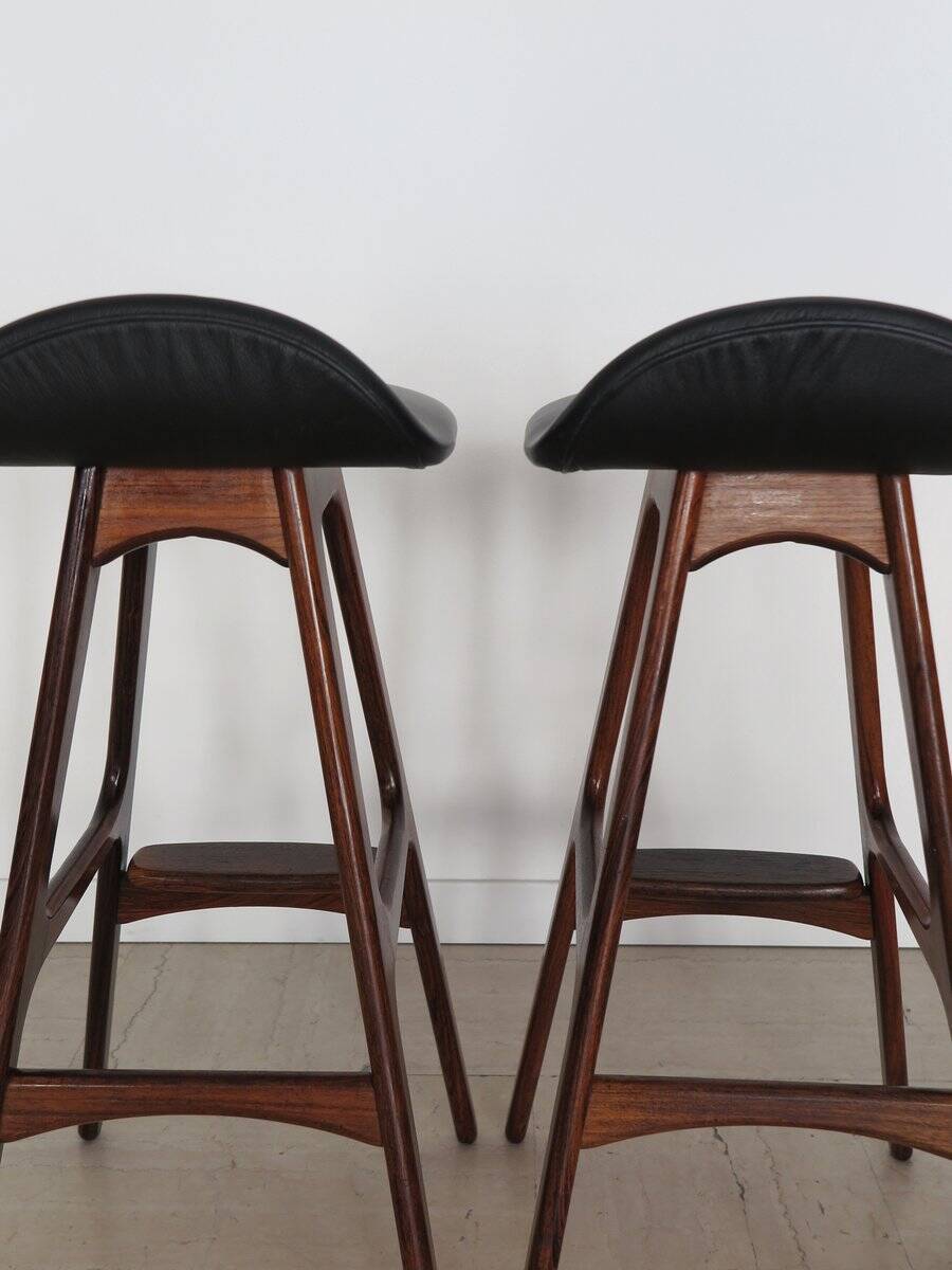 Scandinavian Bar Stools by Erik Buch, 1960s, Set of 2
