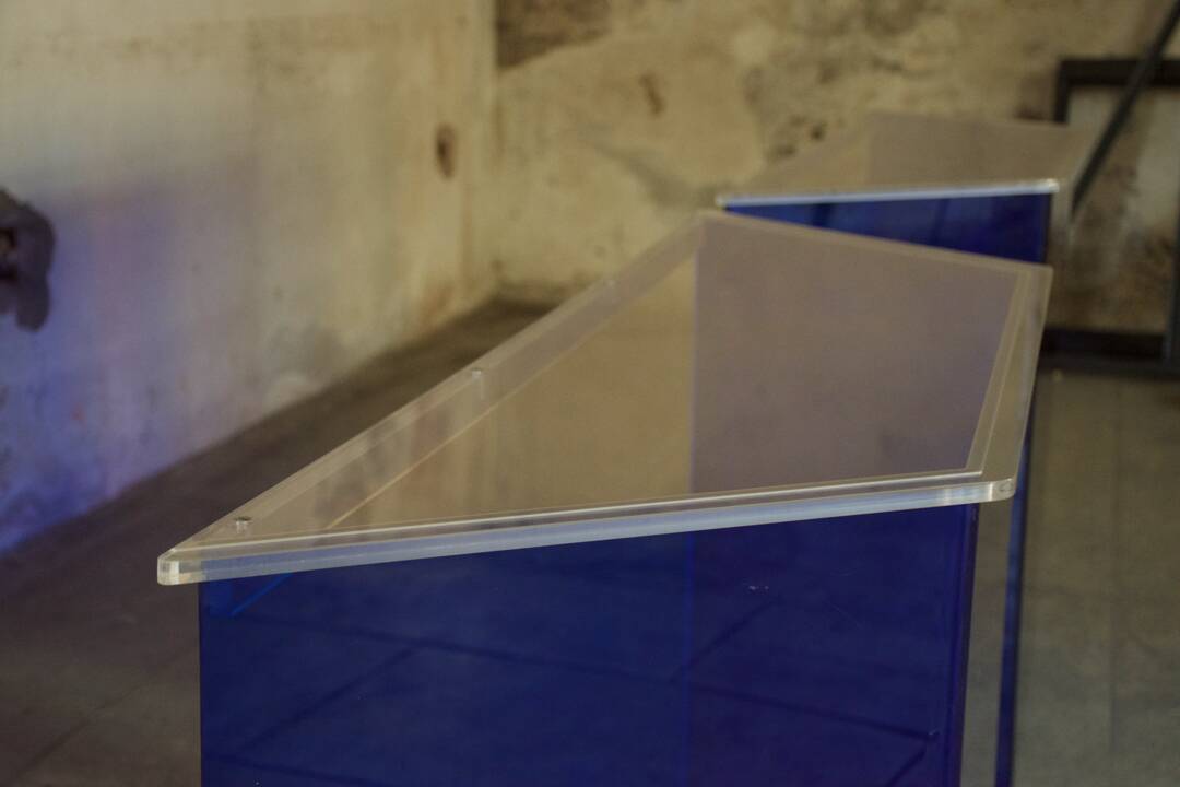 Two vintage Klein blue consoles 1988