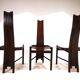 Set of 3 Allmilmö brutalist dining chairs oak, 1980