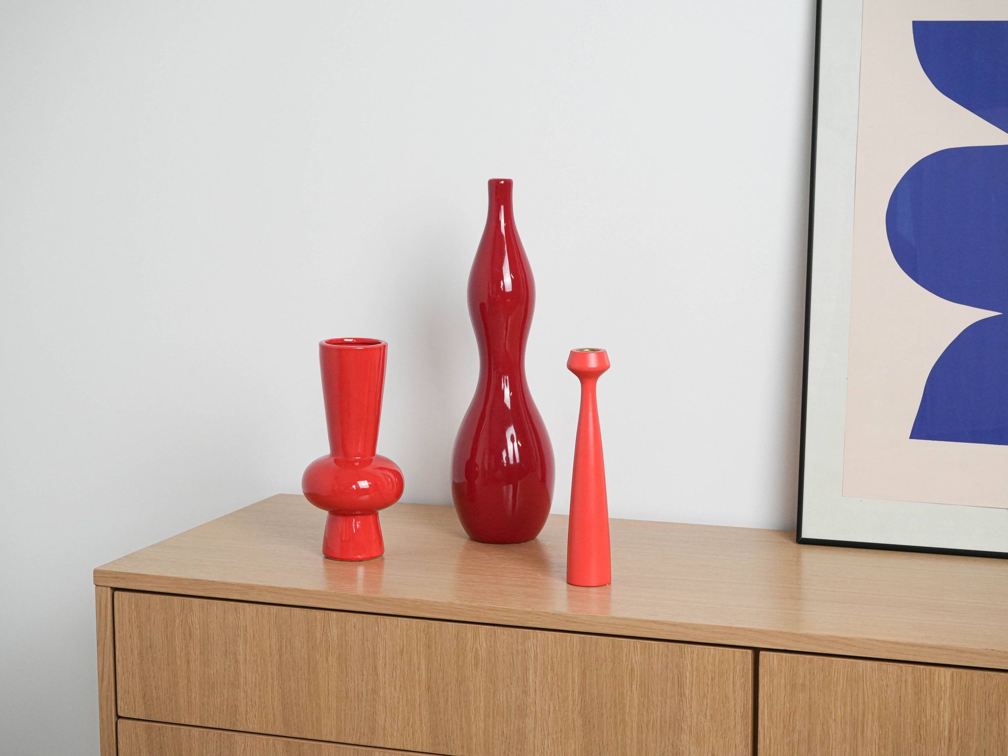 Red ceramic vase, Danish design, 1970s, made in Denmark