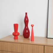Red ceramic vase, Danish design, 1970s, made in Denmark