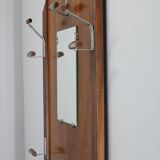 Portemanteau Art déco tchécoslovaque en noyer avec miroir, années 1930
