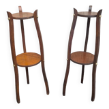 Pair of oak side tables