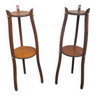 Pair of oak side tables