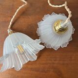 Duo of vintage “tulip” portable lamps