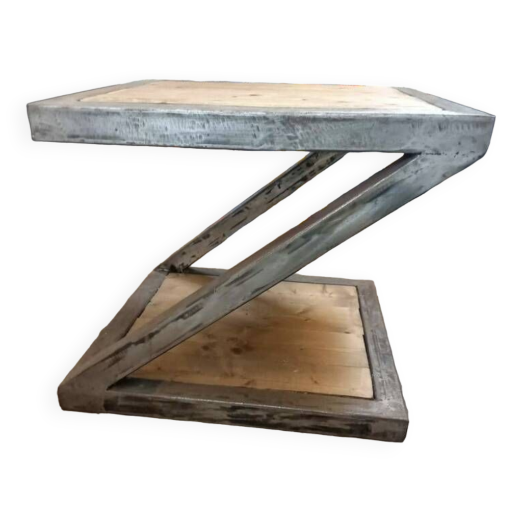 Table basse industrielle bois métal unique Selency