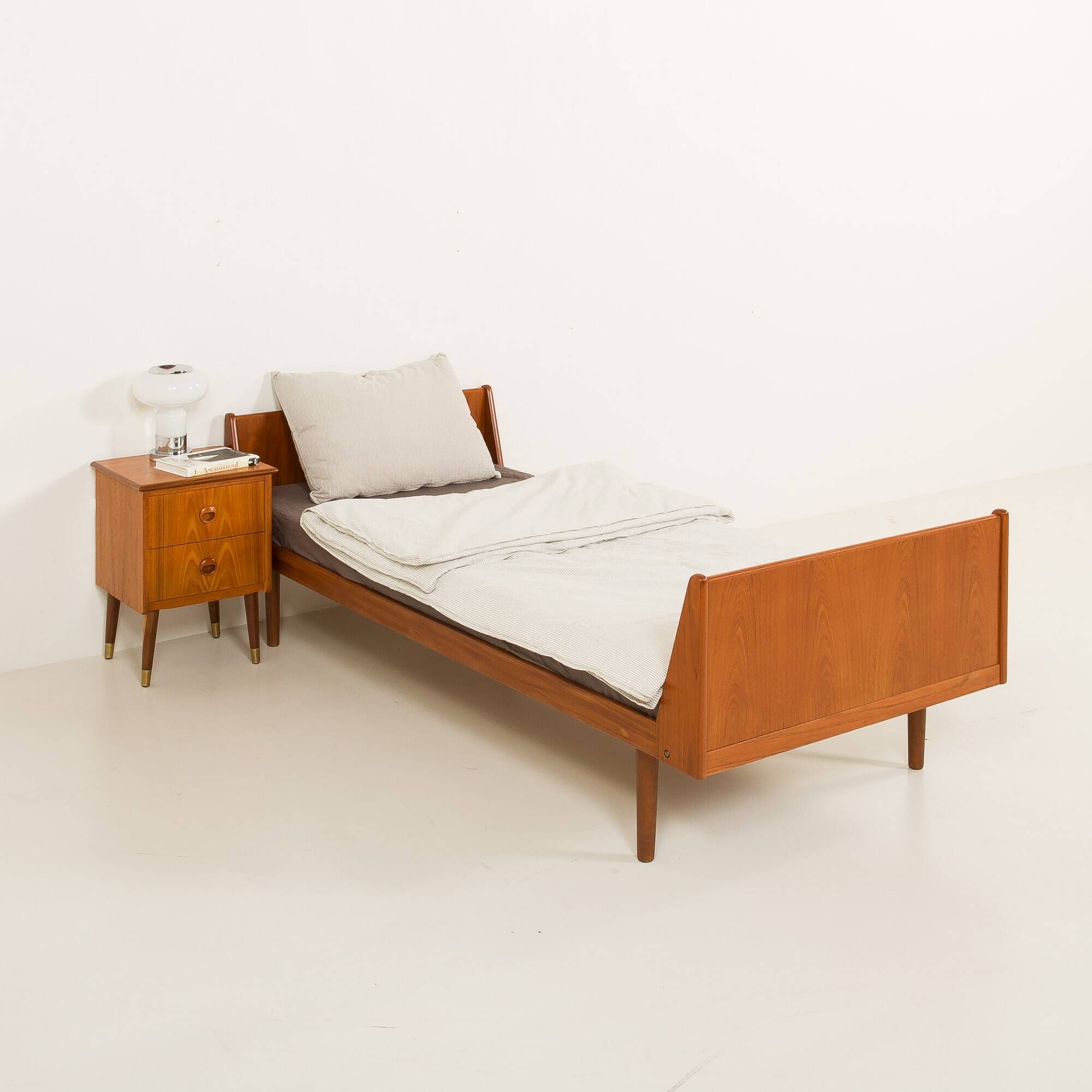Danish mid century teak bed, 1960s