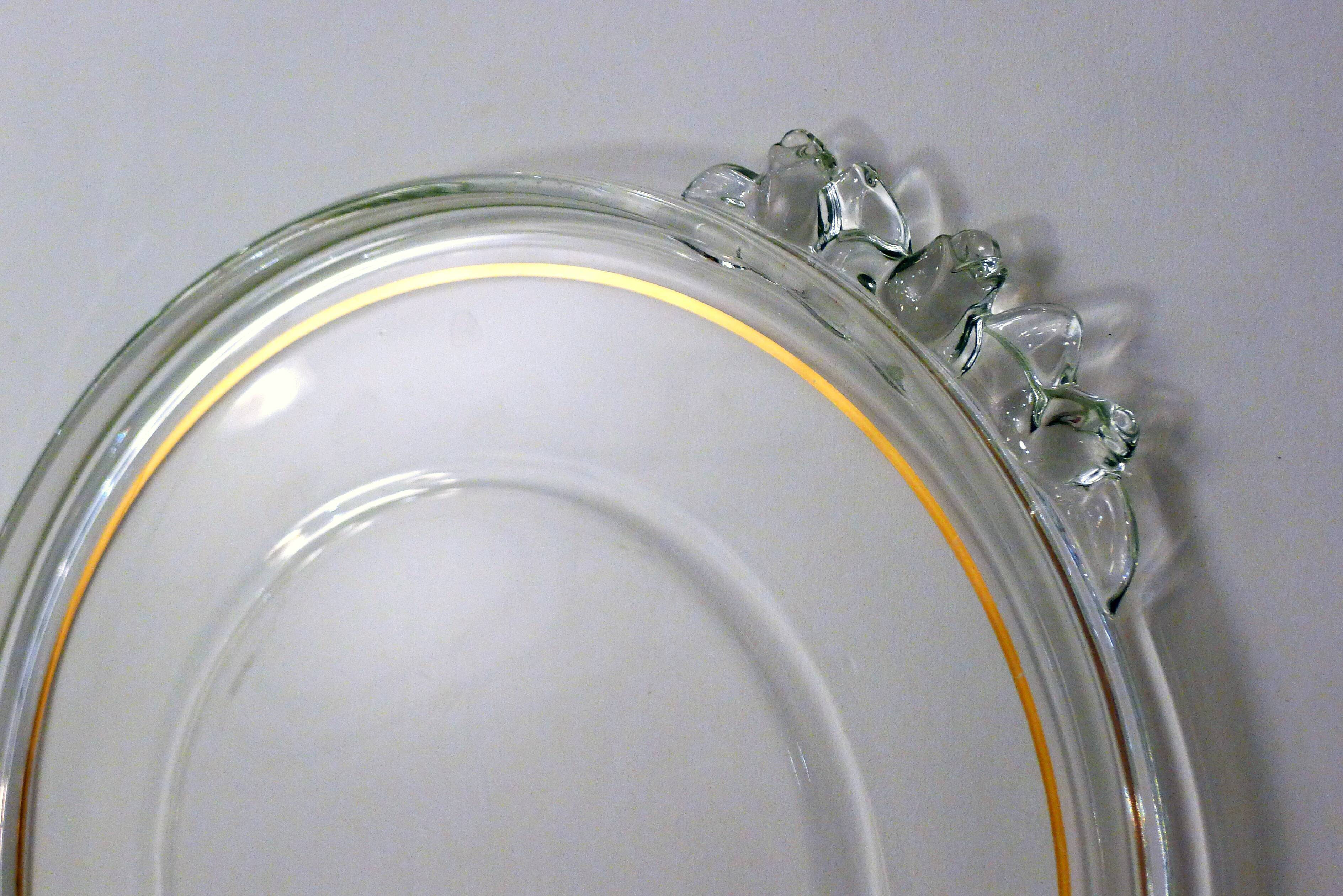 Round dish 1940's with flower handles