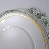 Plat rond 1940' anses fleurs