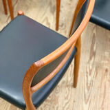 8 Danish Mid-Century Teak Dining Chairs #80 by Niels O. Møller for J. L. Moller, 1960s