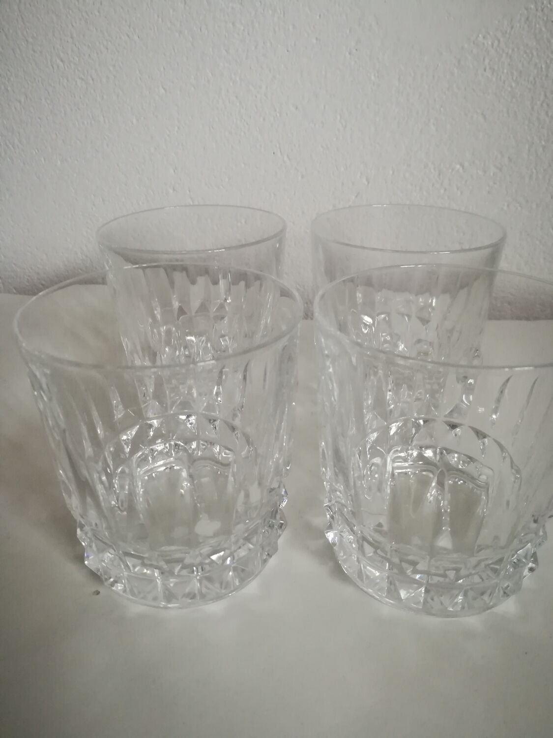 Cut crystal whisky glasses