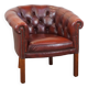 Red cow leather English chesterfield club chair