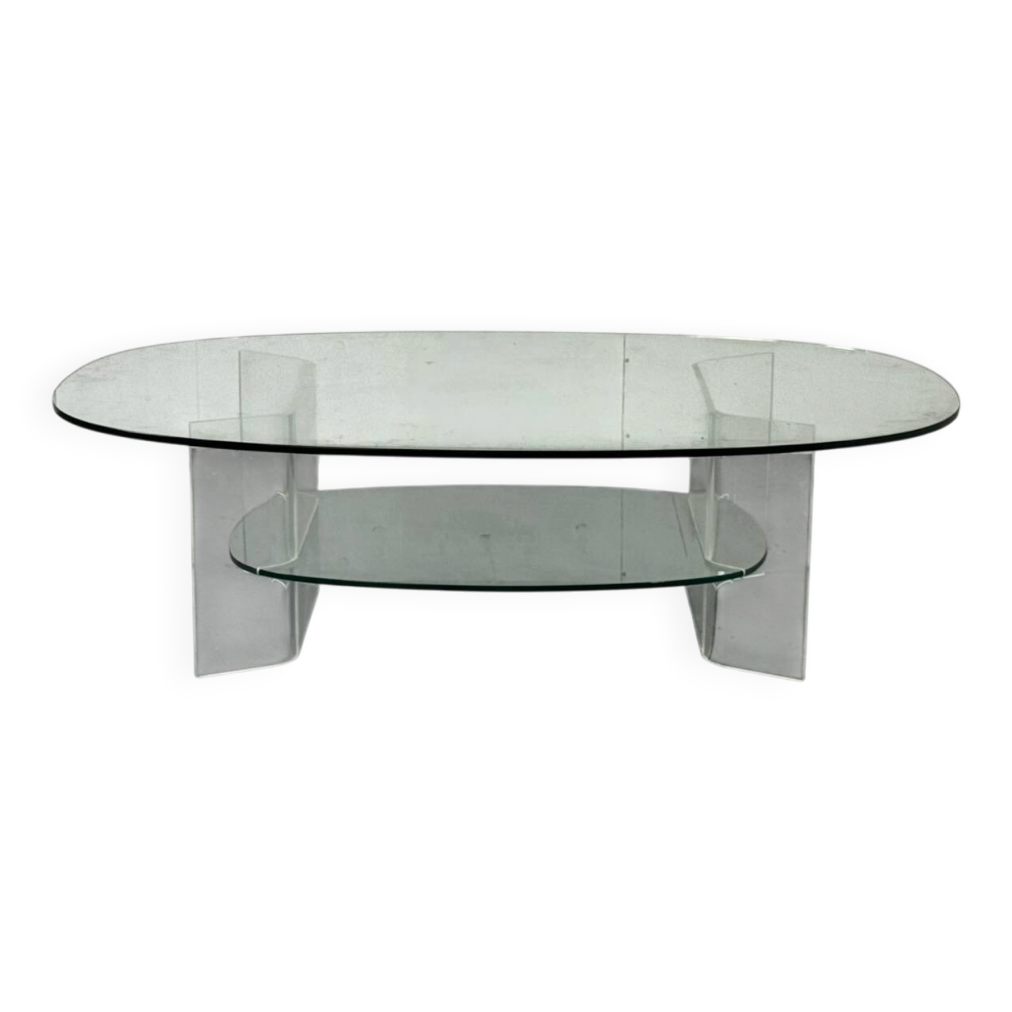 Space Age Italian modern Glass and Perspex Coffee Table, 1990s