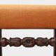 Louis XIII walnut stool with carved turned stretchers and upholstered seat