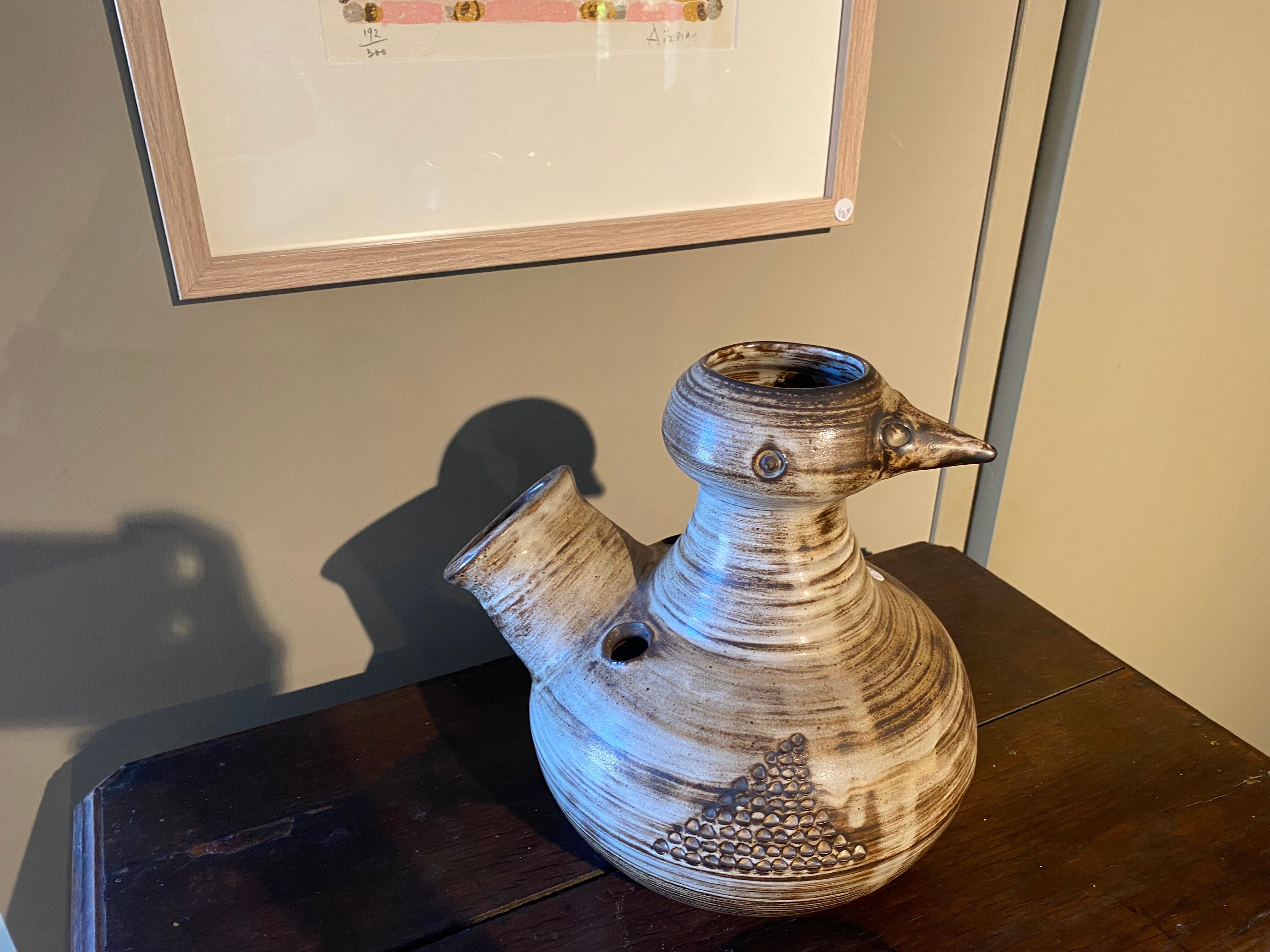 Sculpture Bird in ceramic Jacques Pouchain Dieulefit