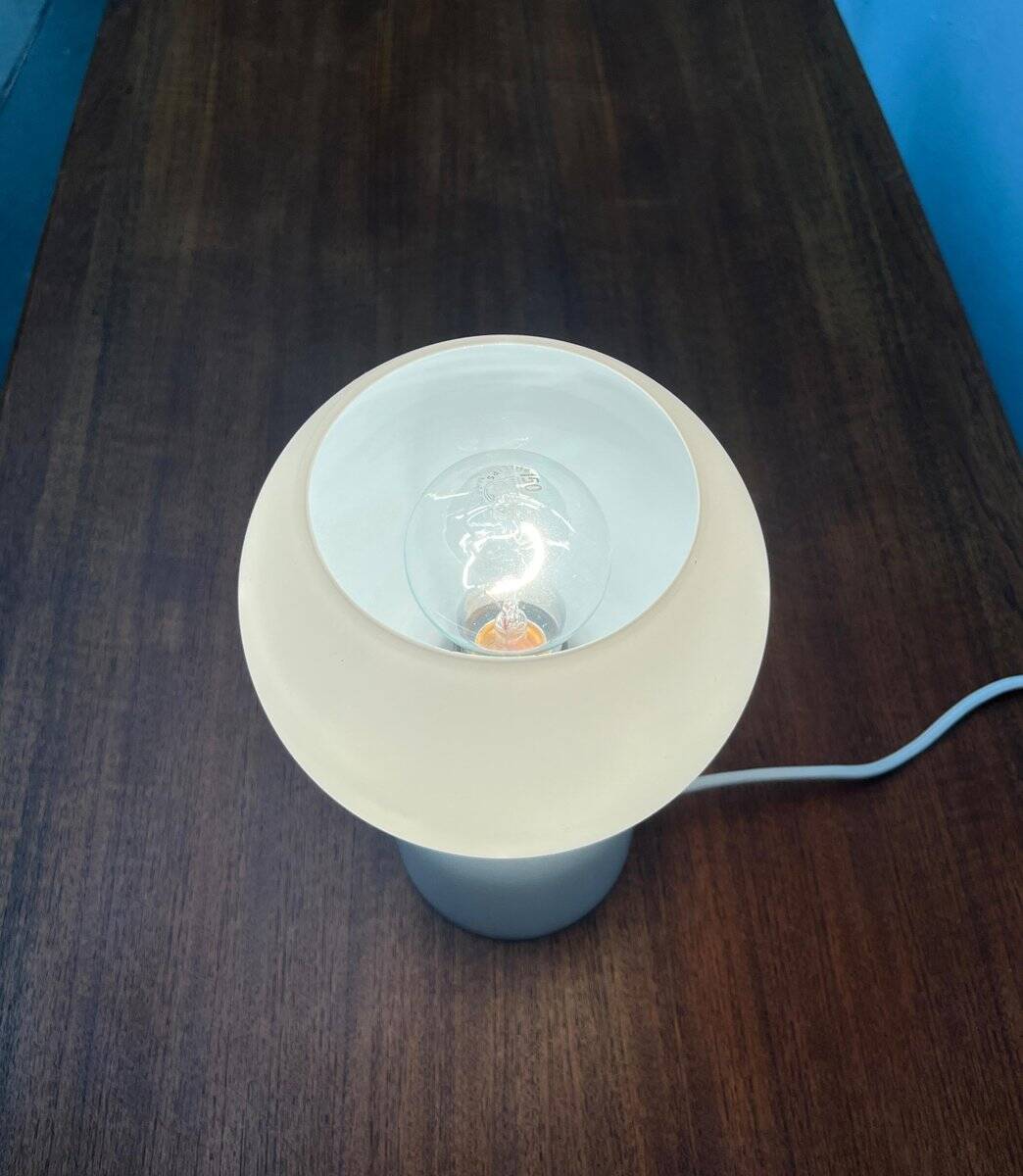 Vintage minimalist glass table lamp from the space age by Jean Paul Edmonds Alt for Philips, 1970s.