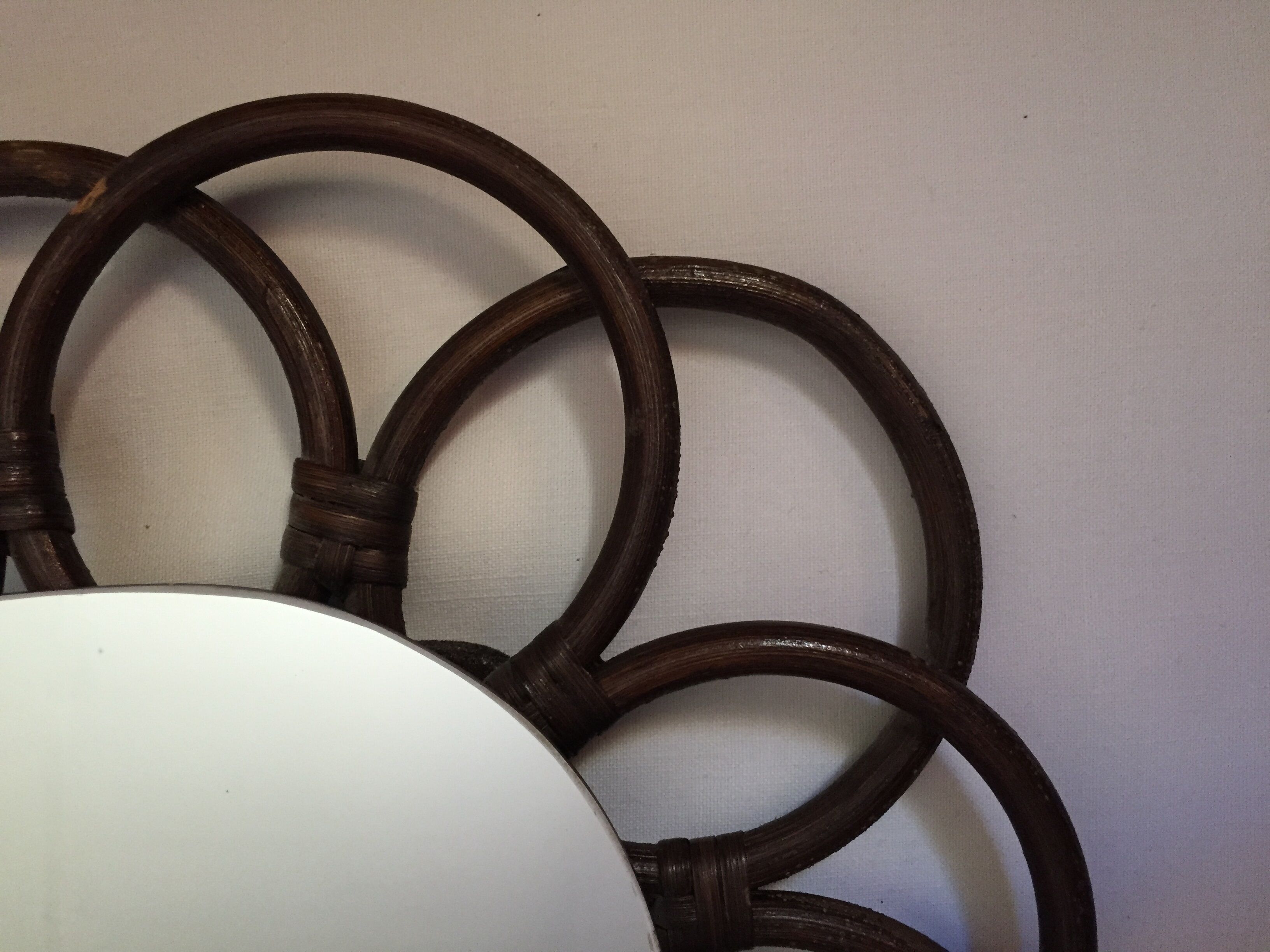 Mirror shape mirror rattan 48x59cm