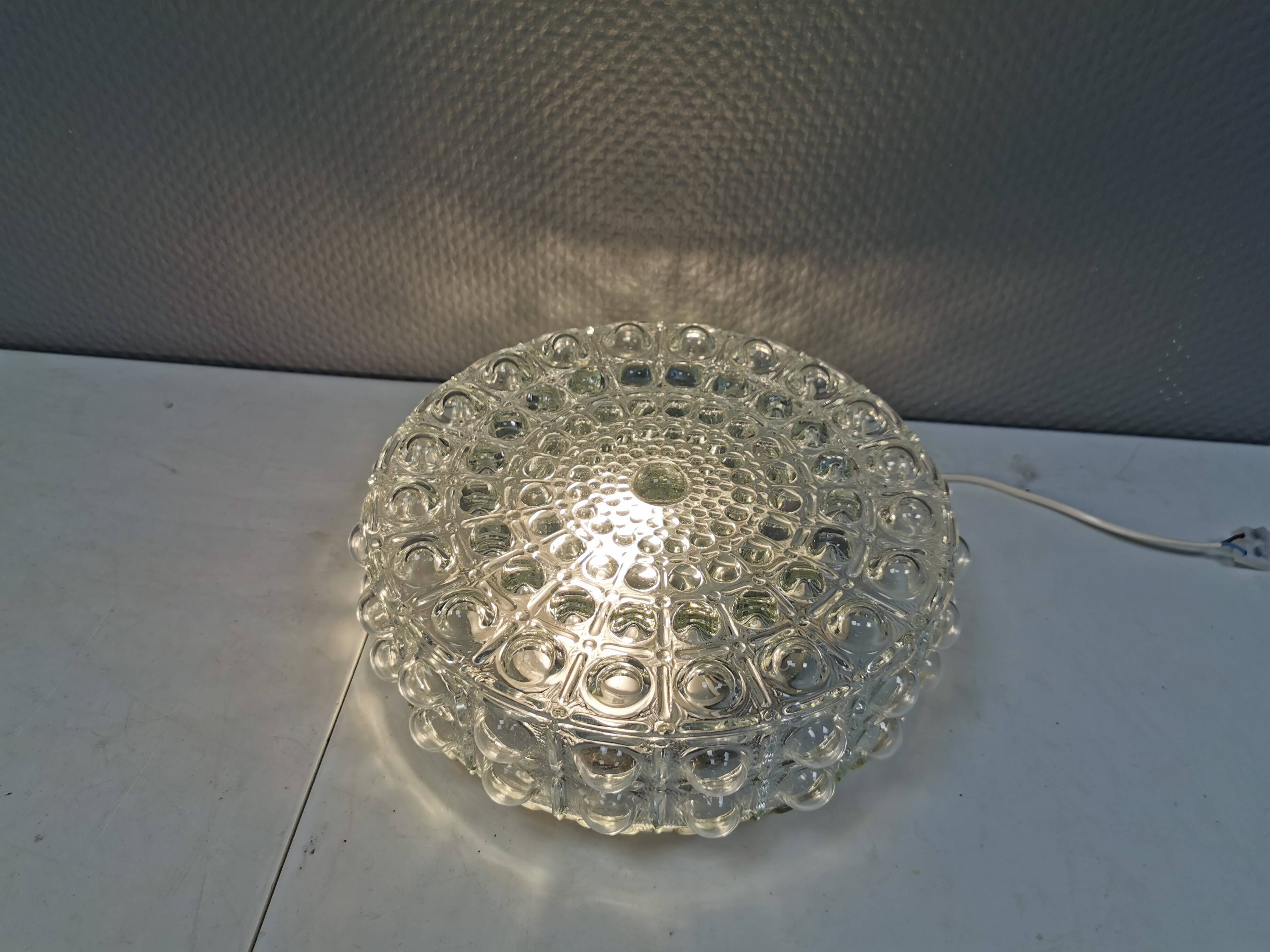 Large ceiling lamp in bubble glass by Nordisk Solar Denmark 1970-80s