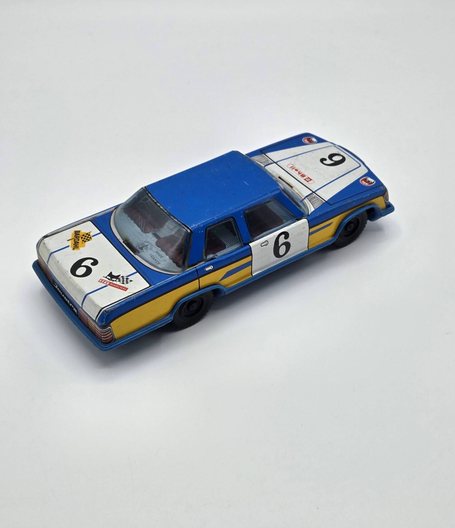 Tin Friction Car Joustra - Vintage Antique Toy - Multicoloured Decor S