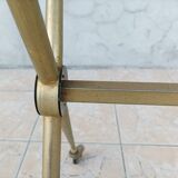 Vintage serving tray in brass and smoked glass 1960