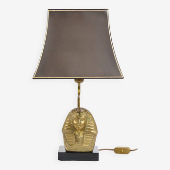 Vintage Brass Pharaoh Lamp Hollywood Regency Massive Belgium