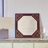 Miroir laqué et incrustation doré vintage