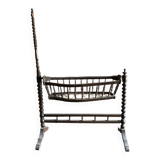 Antique turned wooden cradle