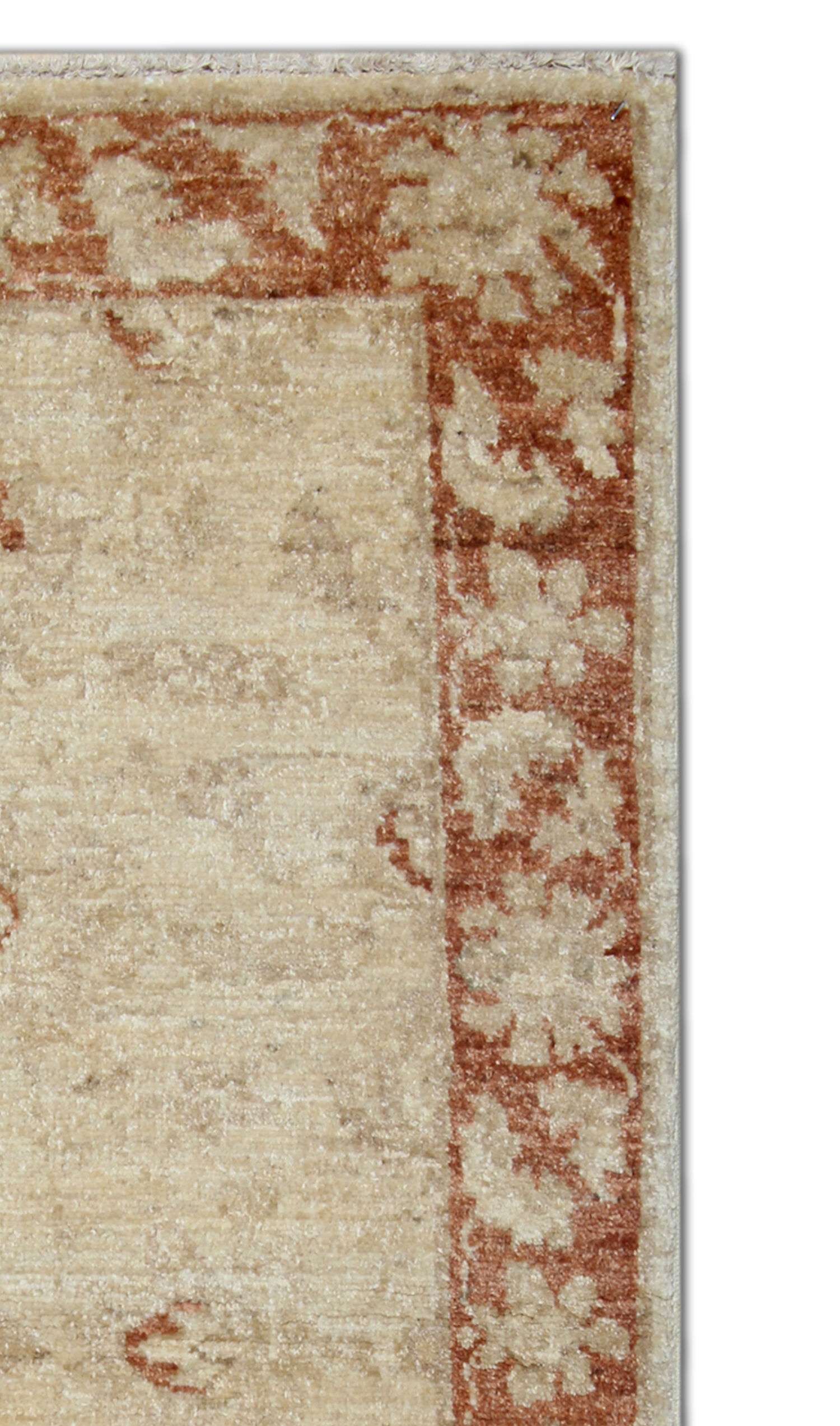 Cream Rug Handwoven Traditional Zeigler Carpet- 65x118cm