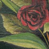 Painting still life with roses signed with J.Ter Haak,1970