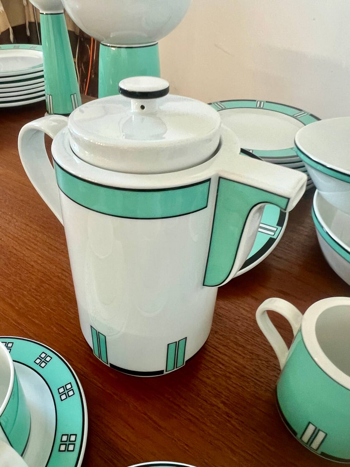 Vintage 72-piece tableware set Arzberg model Cult Focus postmodern bauhaus style