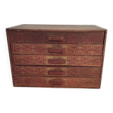 Boîte à coton ancienne France 1920 DMC en bois dans son jus magnifique pièce