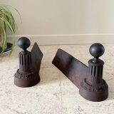 Pair of old vintage steel andirons