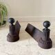 Pair of old vintage steel andirons