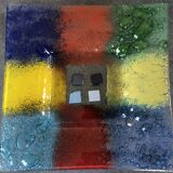 Murano art glass pocket tray, color blocks