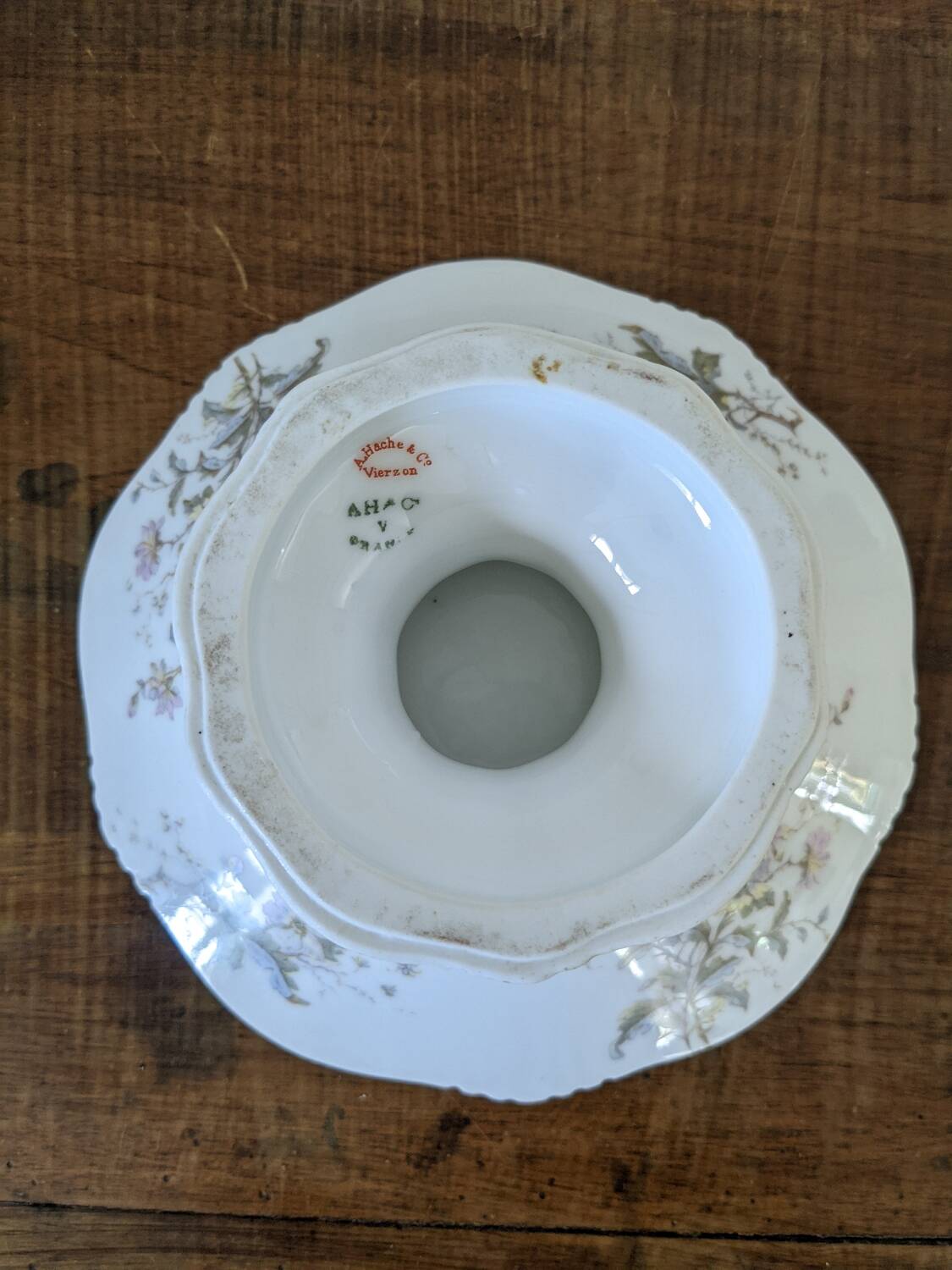 Compotier from the A.Hache & Compagnie earthenware factory in Vierzon